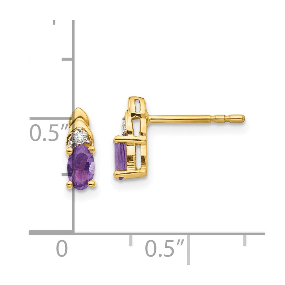 14K Diamond and Amethyst Earrings