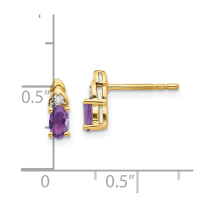 14K Diamond and Amethyst Earrings