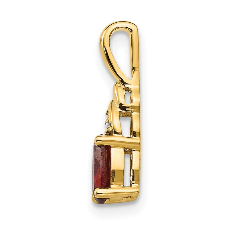 14K Diamond and Garnet Pendant