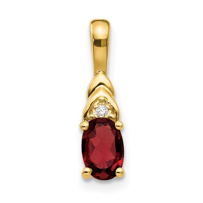 14K Diamond and Garnet Pendant