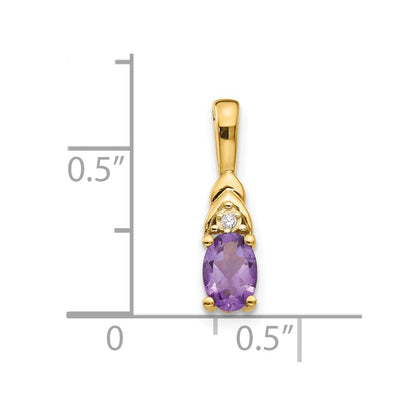 14K Diamond and Amethyst Pendant