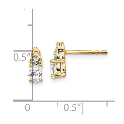 14K Diamond and White Topaz Earrings