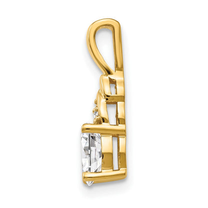 14K Diamond and White Topaz Pendant
