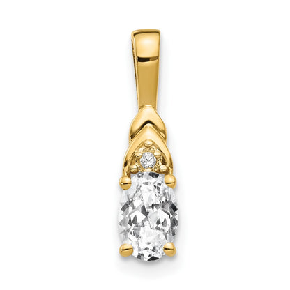 14K Diamond and White Topaz Pendant