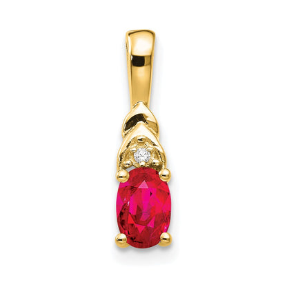 14K Diamond and Ruby Pendant