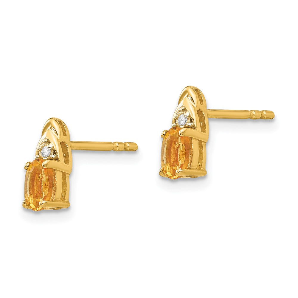 14K Diamond and Citrine Earrings