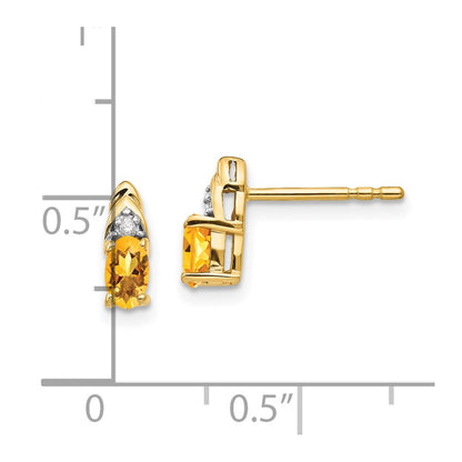 14K Diamond and Citrine Earrings