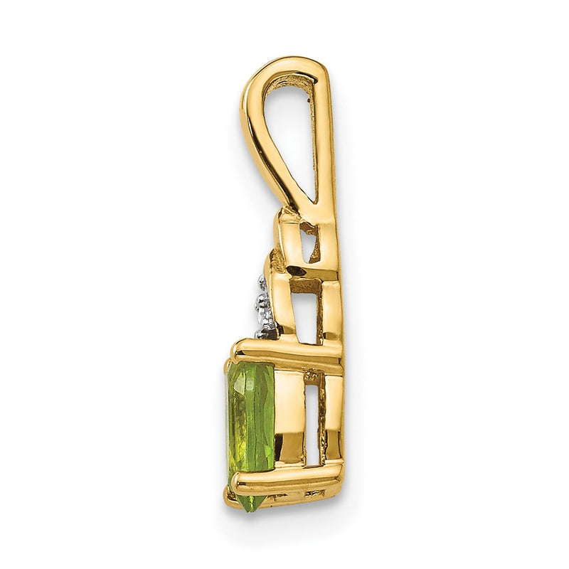 14K Diamond and Peridot Pendant