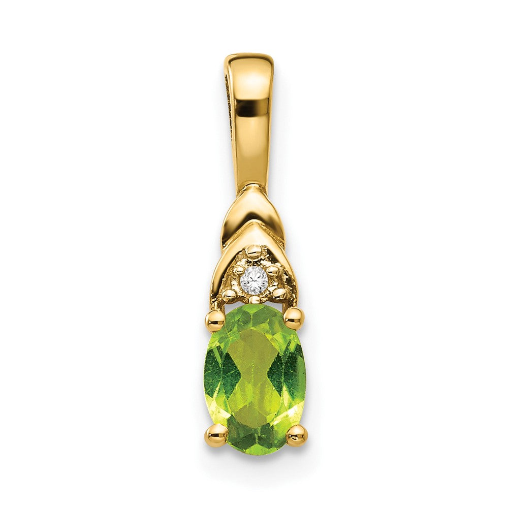 14K Diamond and Peridot Pendant