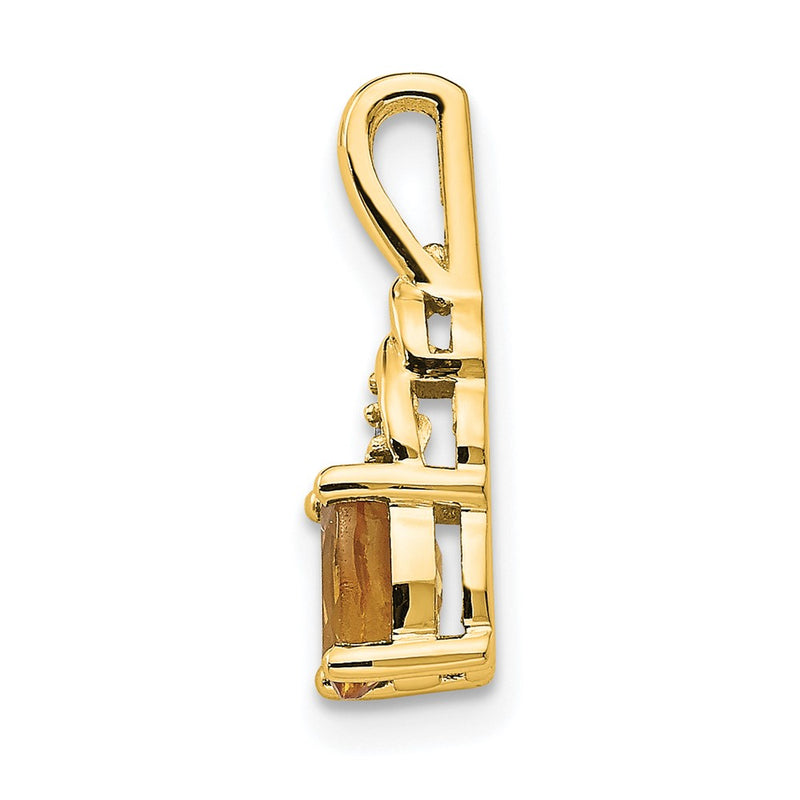 14K Diamond and Citrine Pendant