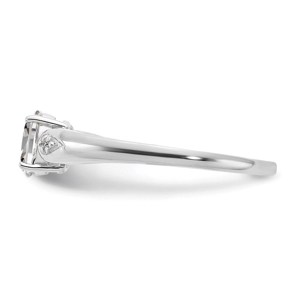 14k White Gold Topaz and Real Diamond Ring