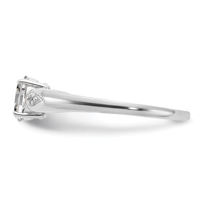 14k White Gold Topaz and Real Diamond Ring