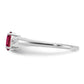 14k White Gold Ruby and Real Diamond Ring