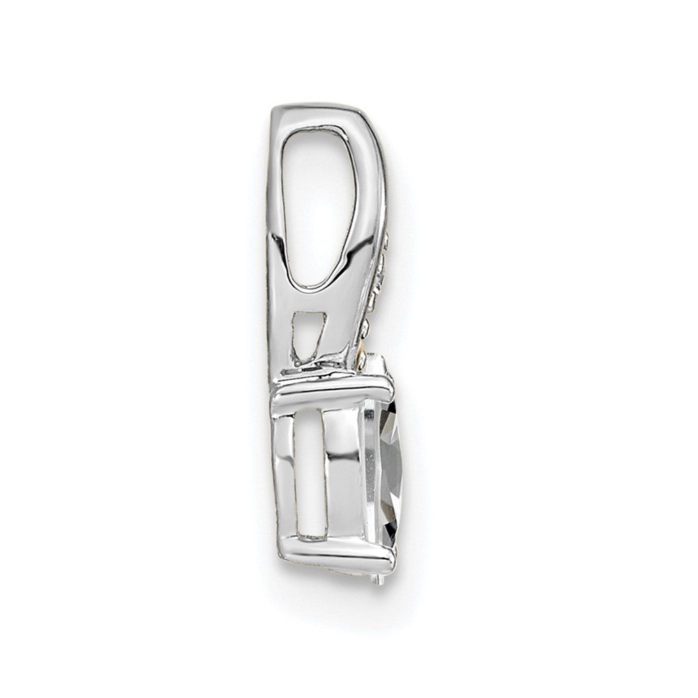 14k White Gold White Topaz Diamond Pendant