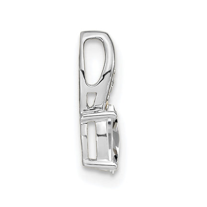 14k White Gold White Topaz Diamond Pendant