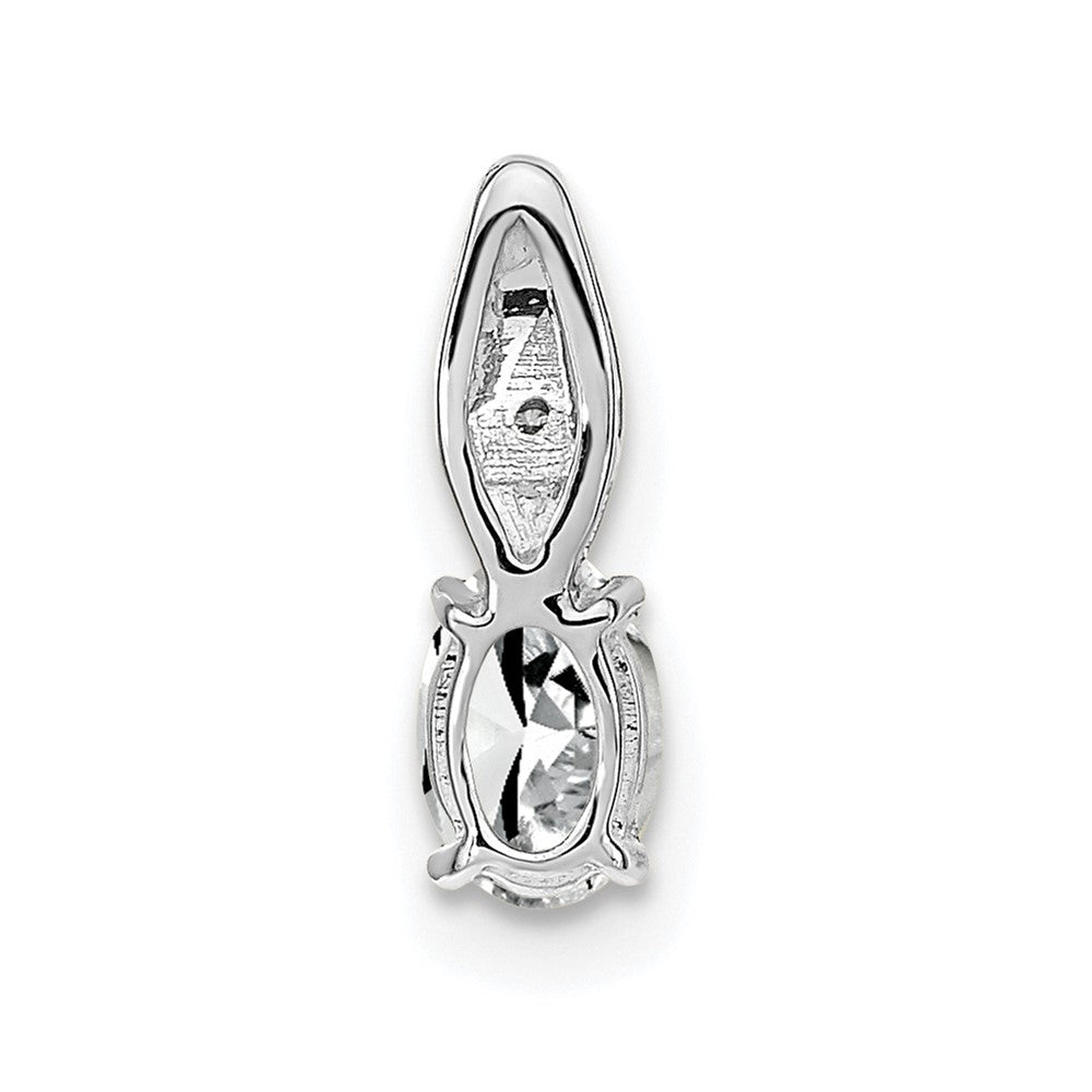14k White Gold White Topaz Diamond Pendant