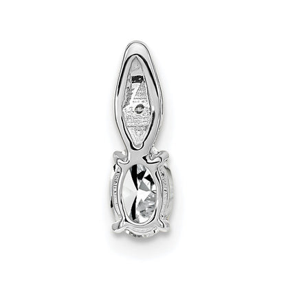 14k White Gold White Topaz Diamond Pendant