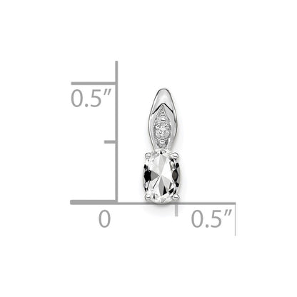 14k White Gold White Topaz Diamond Pendant
