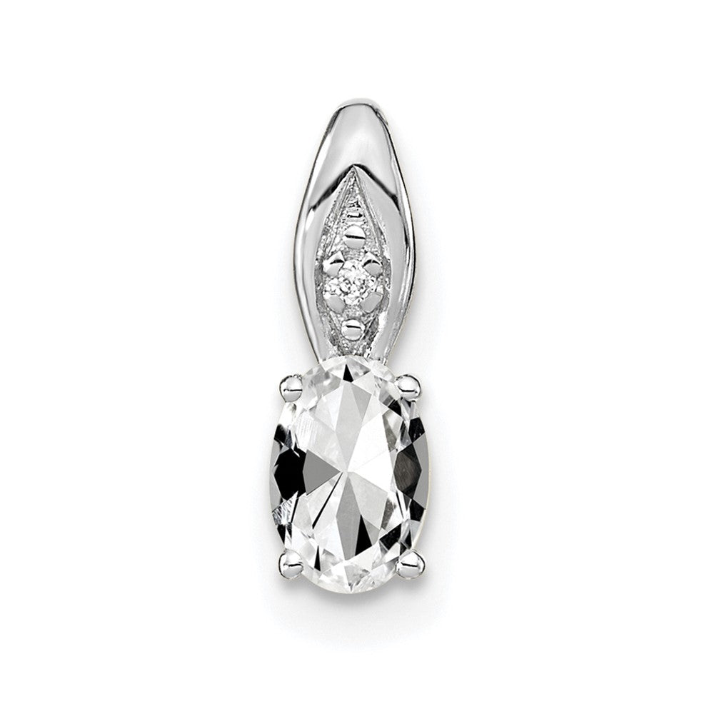 14k White Gold White Topaz Diamond Pendant