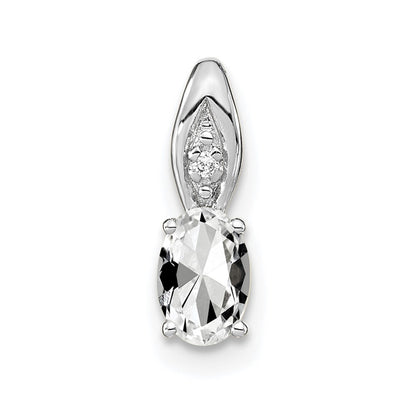 14k White Gold White Topaz Diamond Pendant