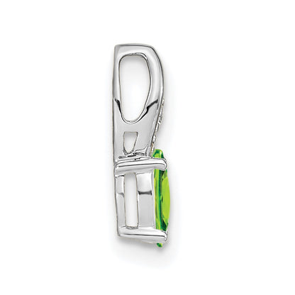 14k White Gold Peridot Diamond Pendant