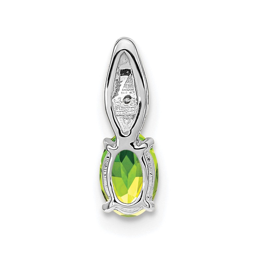 14k White Gold Peridot Diamond Pendant
