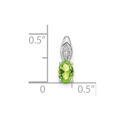 14k White Gold Peridot Diamond Pendant