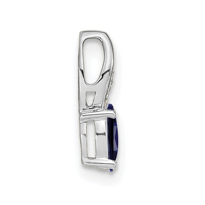 14k White Gold Sapphire Diamond Pendant