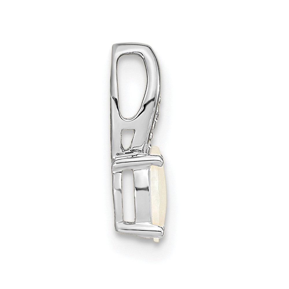 14k White Gold Opal Diamond Pendant