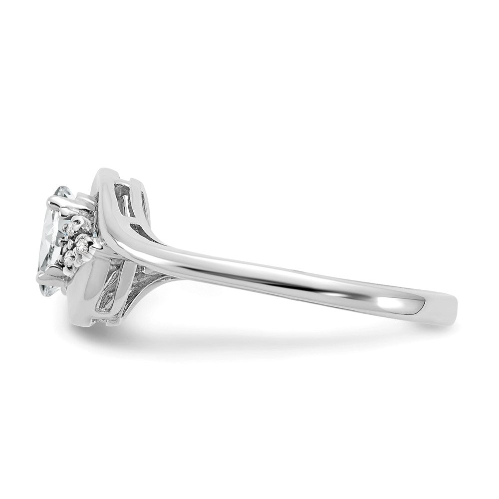14k White Gold Topaz and Real Diamond Ring