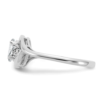 14k White Gold Topaz and Real Diamond Ring
