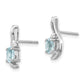 14k White Gold Aquamarine and Diamond Post Earrings