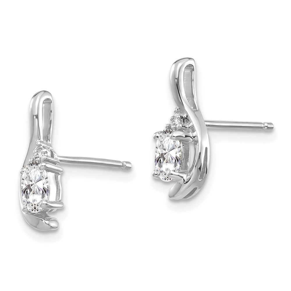 14k White Gold White Topaz Diamond Earring