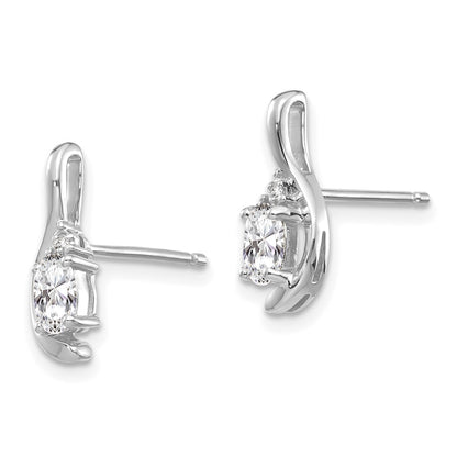 14k White Gold White Topaz Diamond Earring