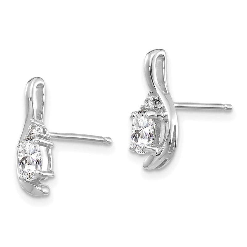 14k White Gold White Topaz Diamond Earring