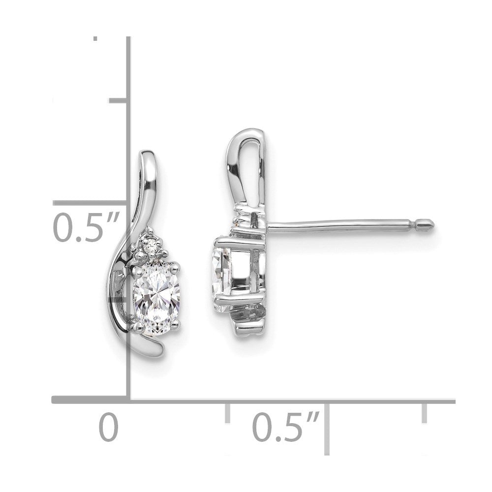 14k White Gold White Topaz Diamond Earring