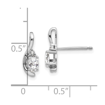 14k White Gold White Topaz Diamond Earring