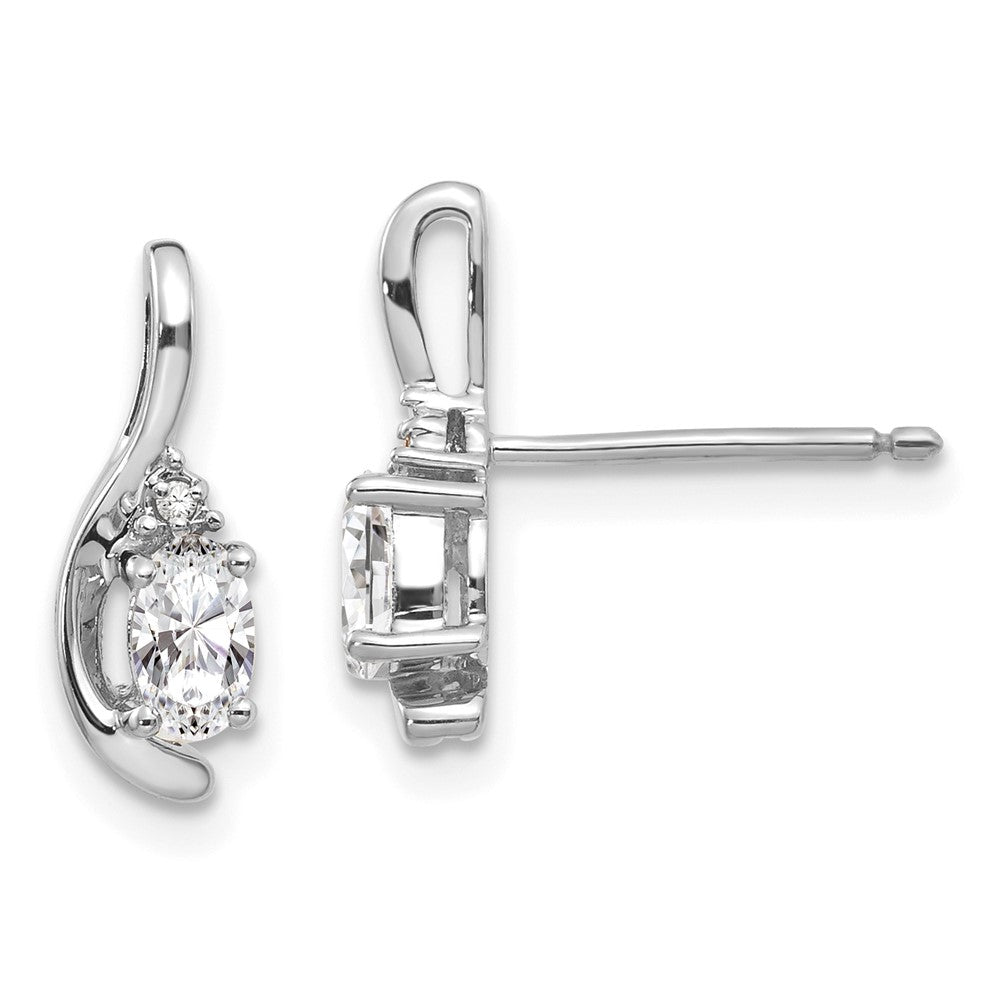 14k White Gold White Topaz Diamond Earring