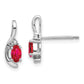 14k White Gold Ruby Diamond Earring