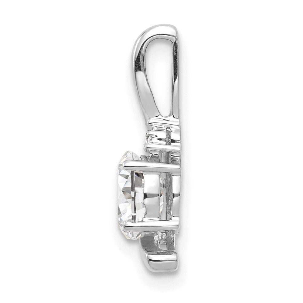 14k White Gold White Topaz Diamond Pendant