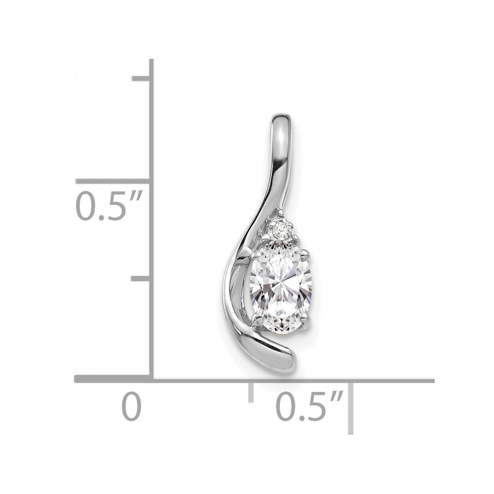 14k White Gold White Topaz Diamond Pendant