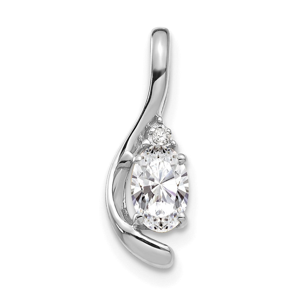 14k White Gold White Topaz Diamond Pendant