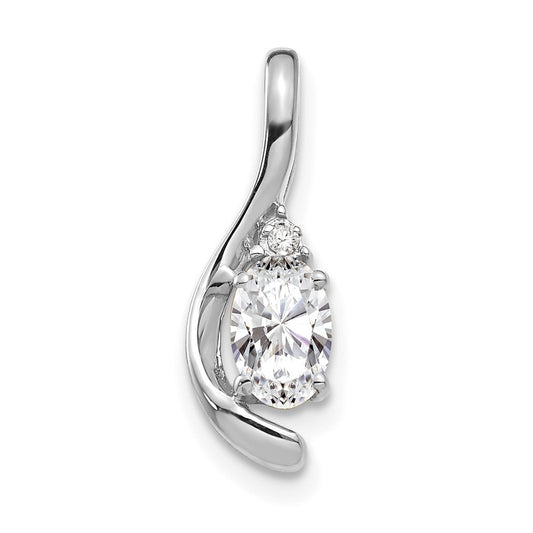 14k White Gold White Topaz Diamond Pendant