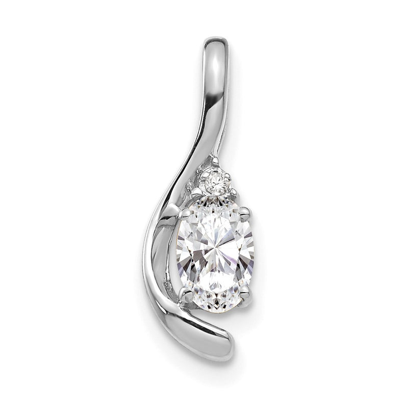 14k White Gold White Topaz Diamond Pendant