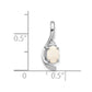14k White Gold Opal Diamond Pendant