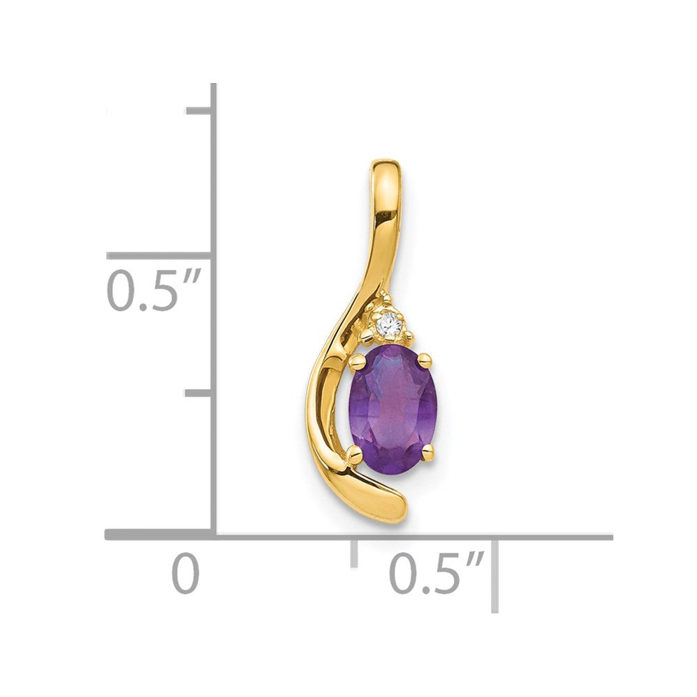 14K Diamond and Amethyst Pendant
