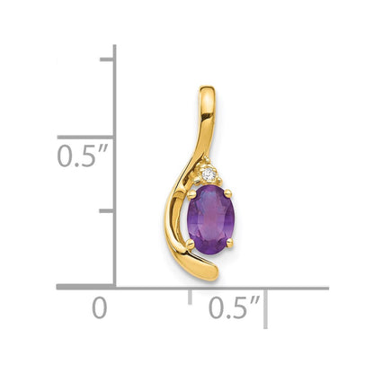 14K Diamond and Amethyst Pendant