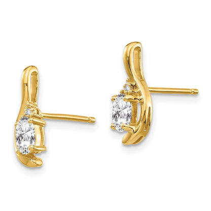 14K Diamond and White Topaz Earrings
