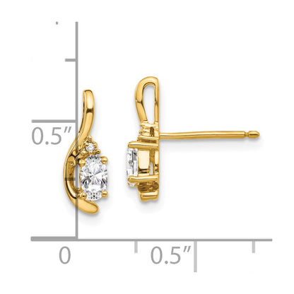 14K Diamond and White Topaz Earrings