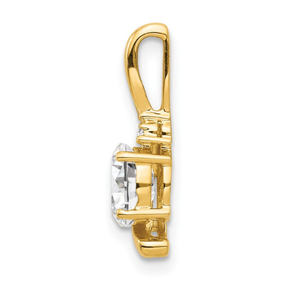 14K Diamond and White Topaz Pendant